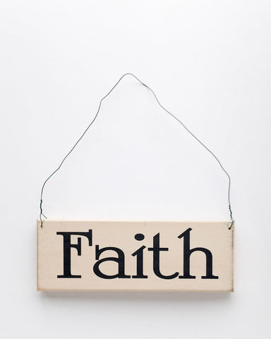 Faith wood sign with saying