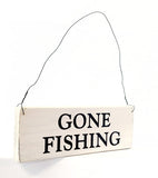 Gone Fishing wood sign with saying